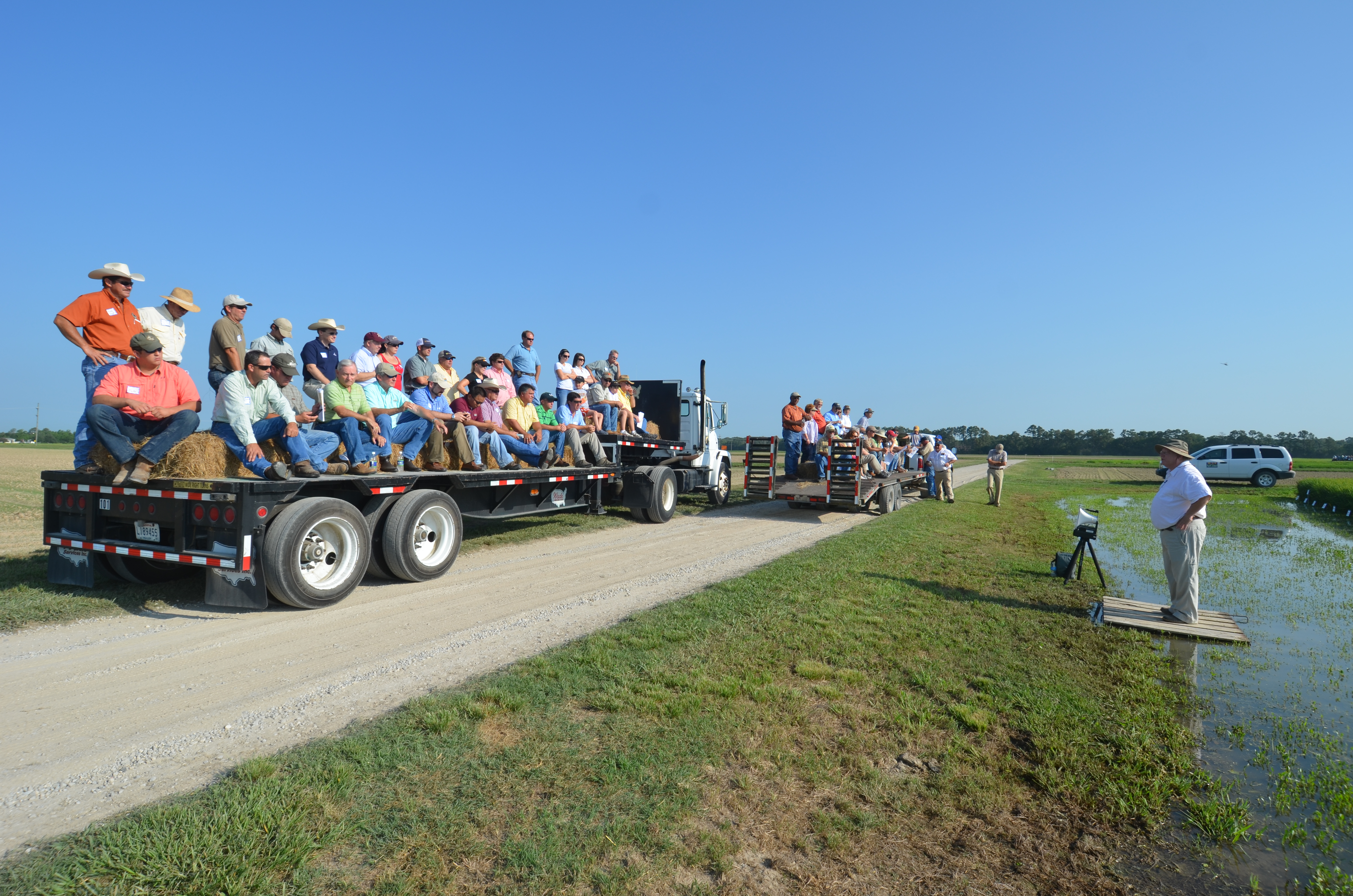 Clayton Hollier at rice field day