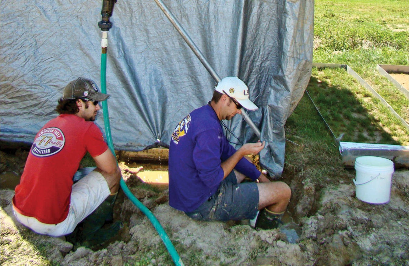 Steve Borst, right, former graduate student, and Bret Sparks, former undergraduate student,