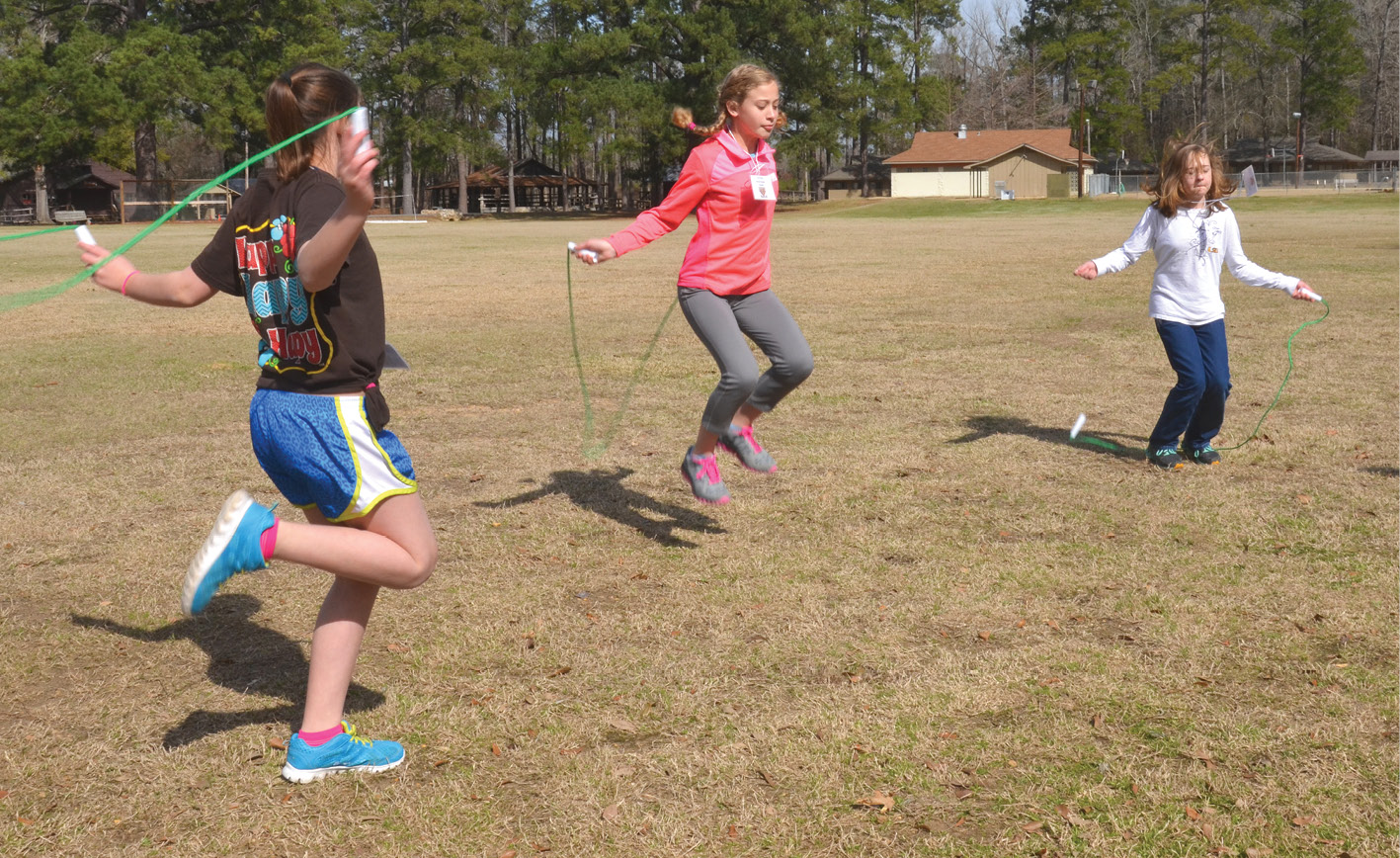 Jumping rope was one of the exercises at the Food and Fitness Camp used to show kids how fun