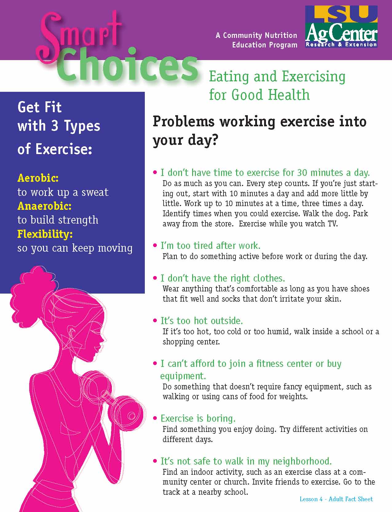 Smart Choices:  Eating and Exercising for Good Health (Adult Fact Sheet)