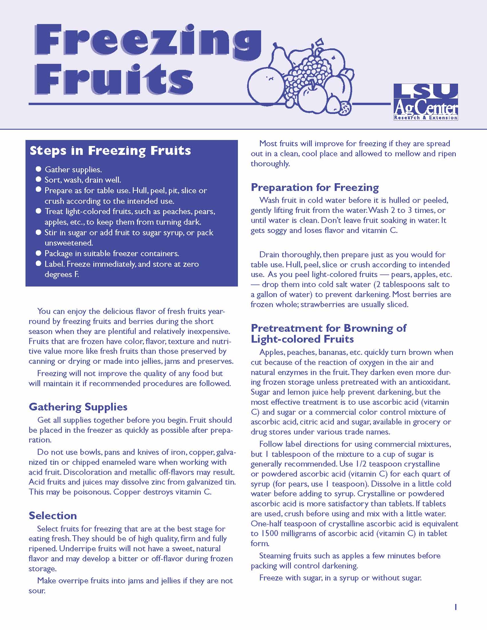 Freezing Fruits