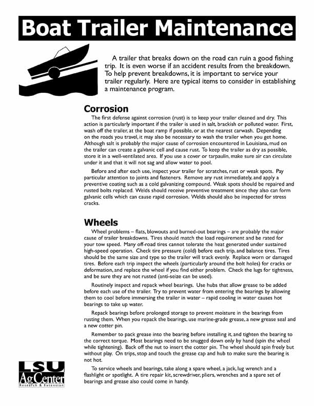 Boat Trailer Maintenance