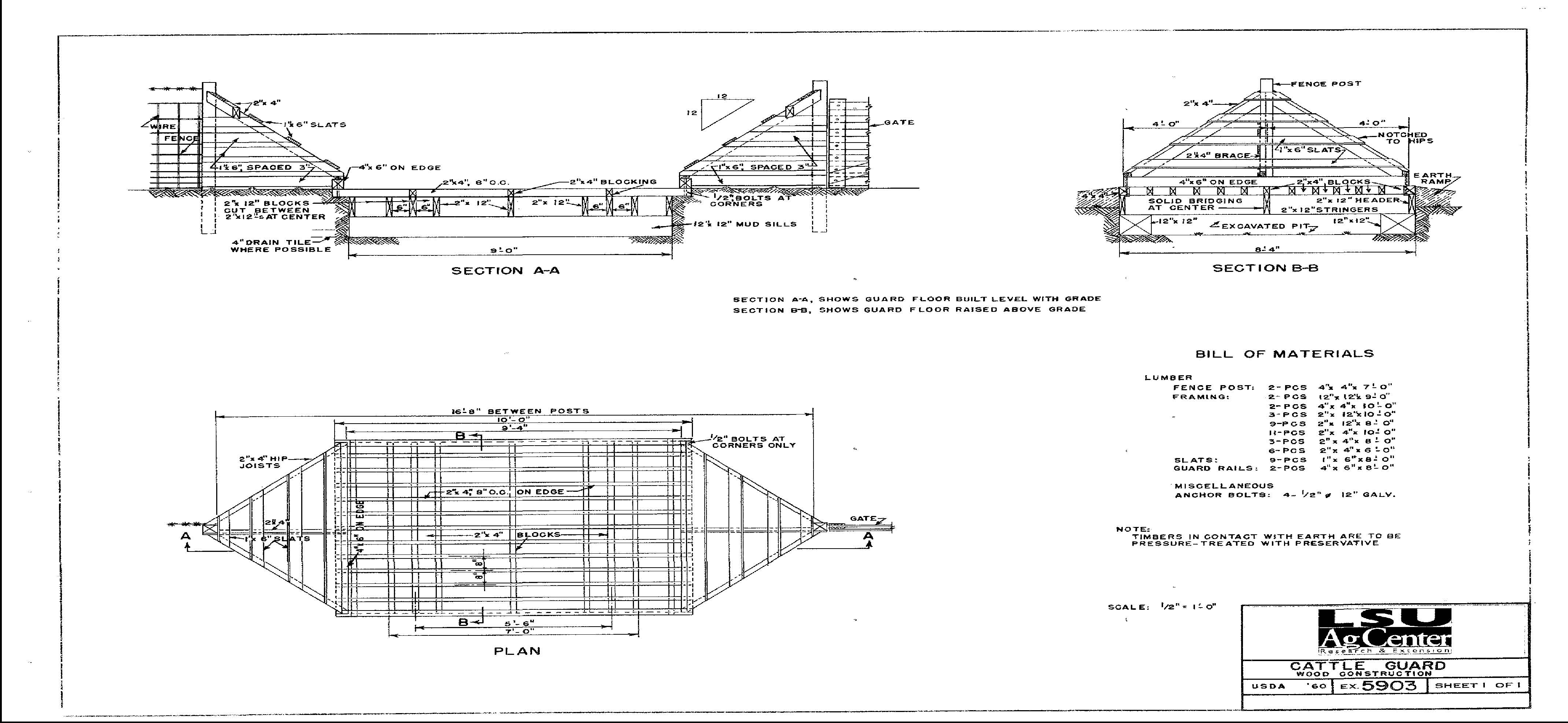Cattle Guard (Wood Construction)