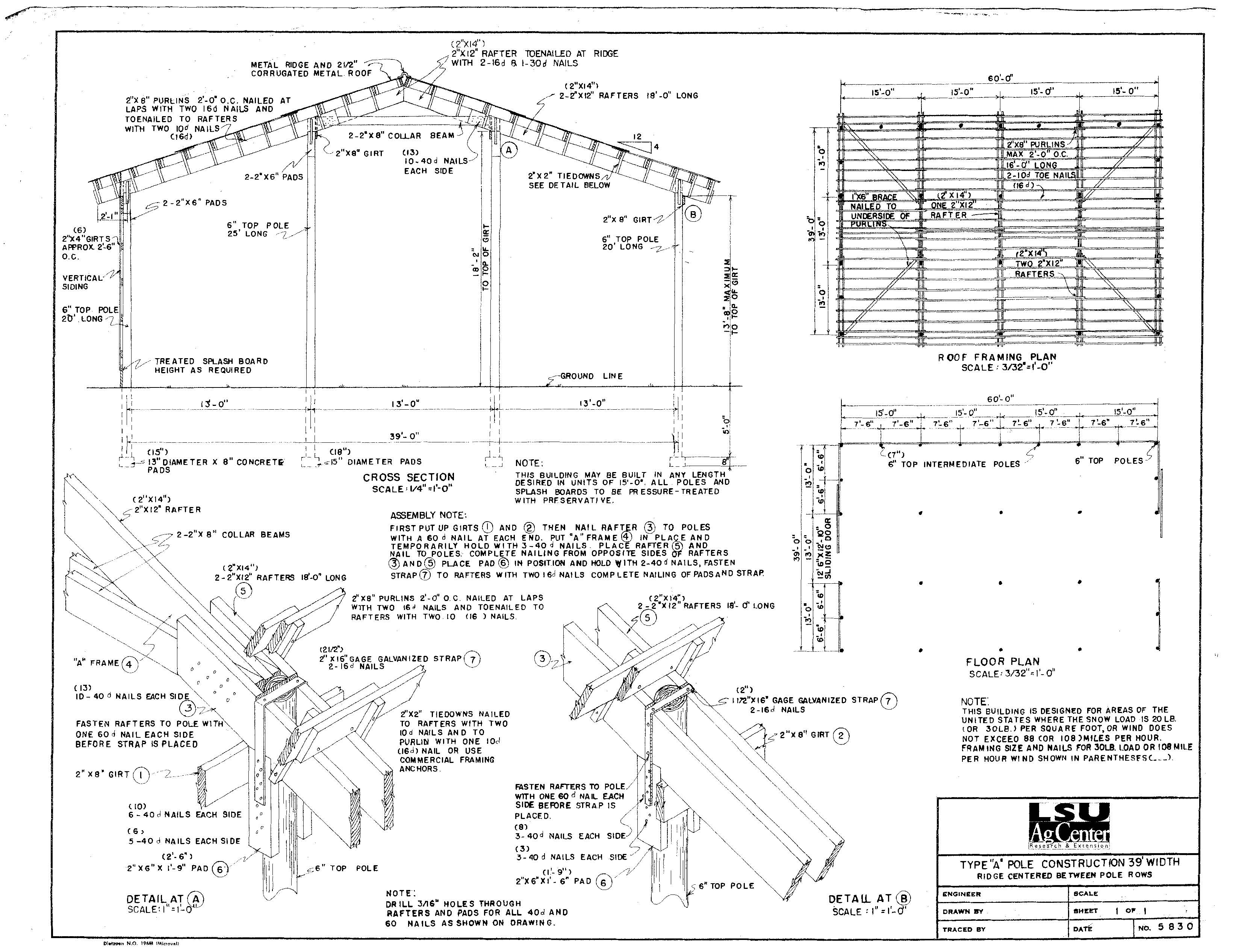 Type "A" Pole Construction 39 Width