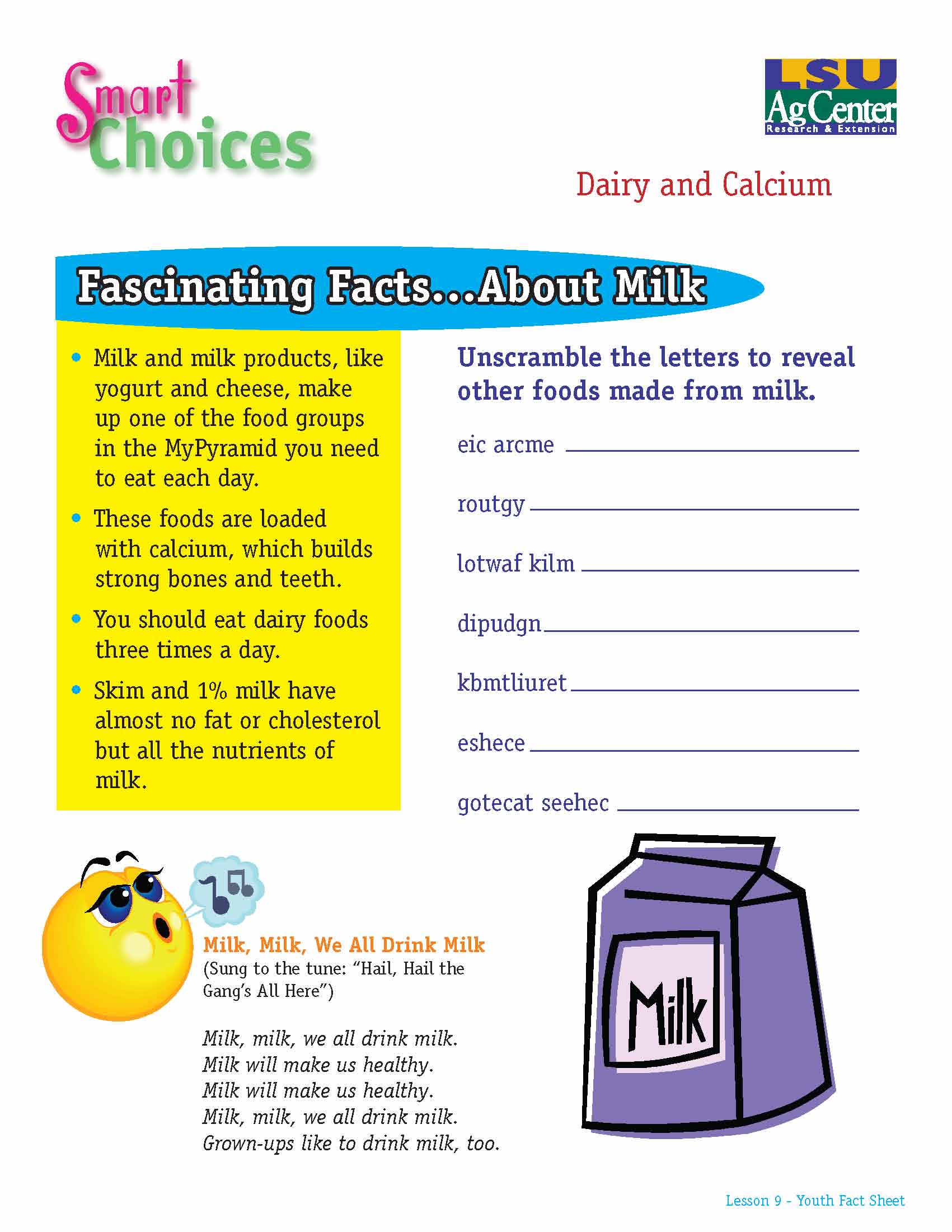 Smart Choices:  Fascinating Facts About Milk