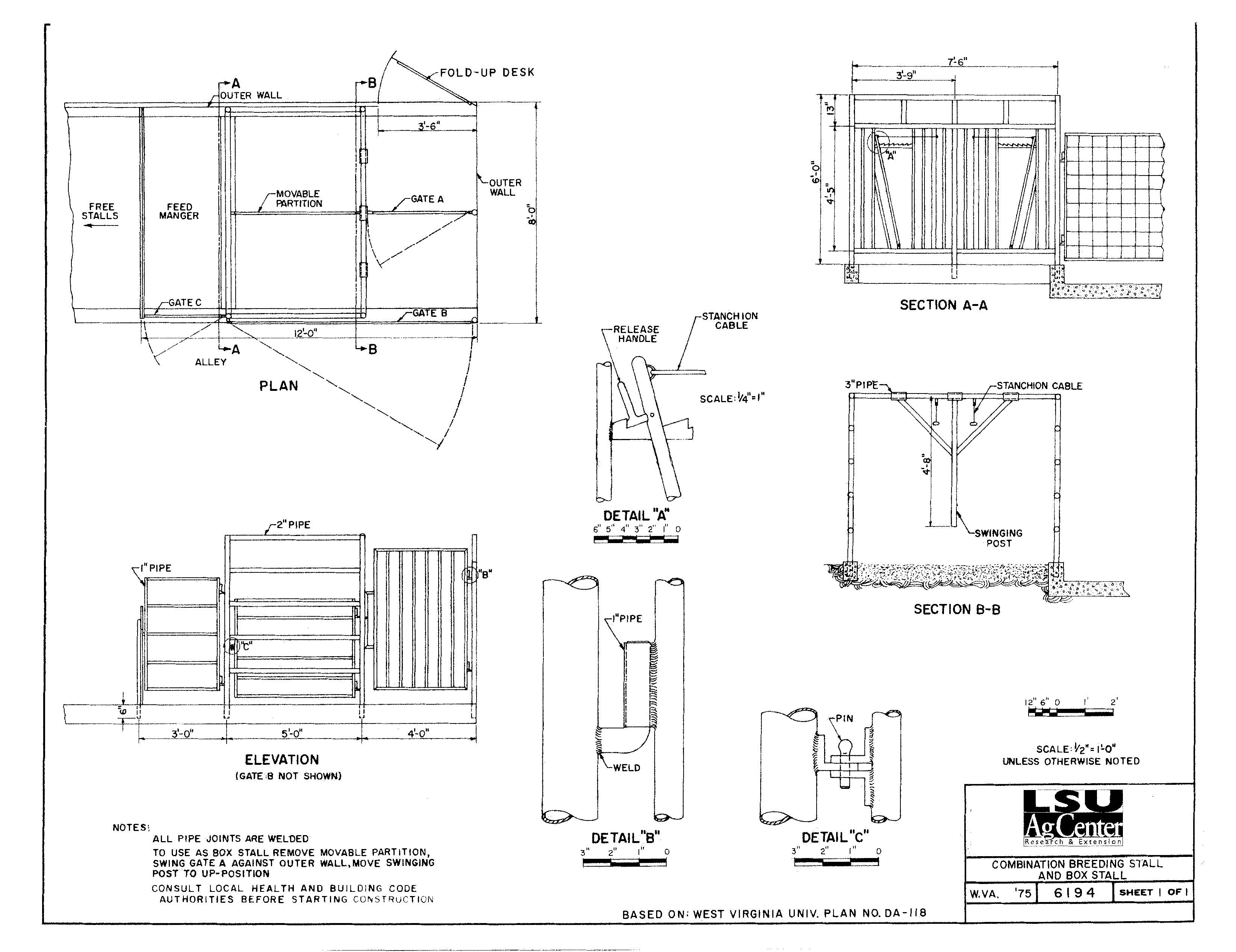 Combination Breeding Stall and Box Stall