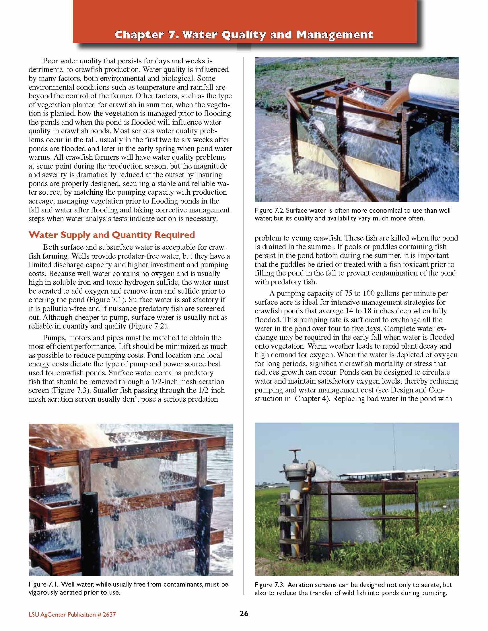 Crawfish Production: Water Quality and Management