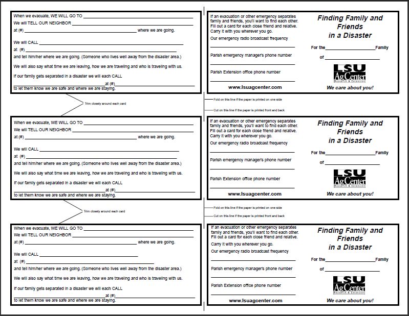 disaster wallet card