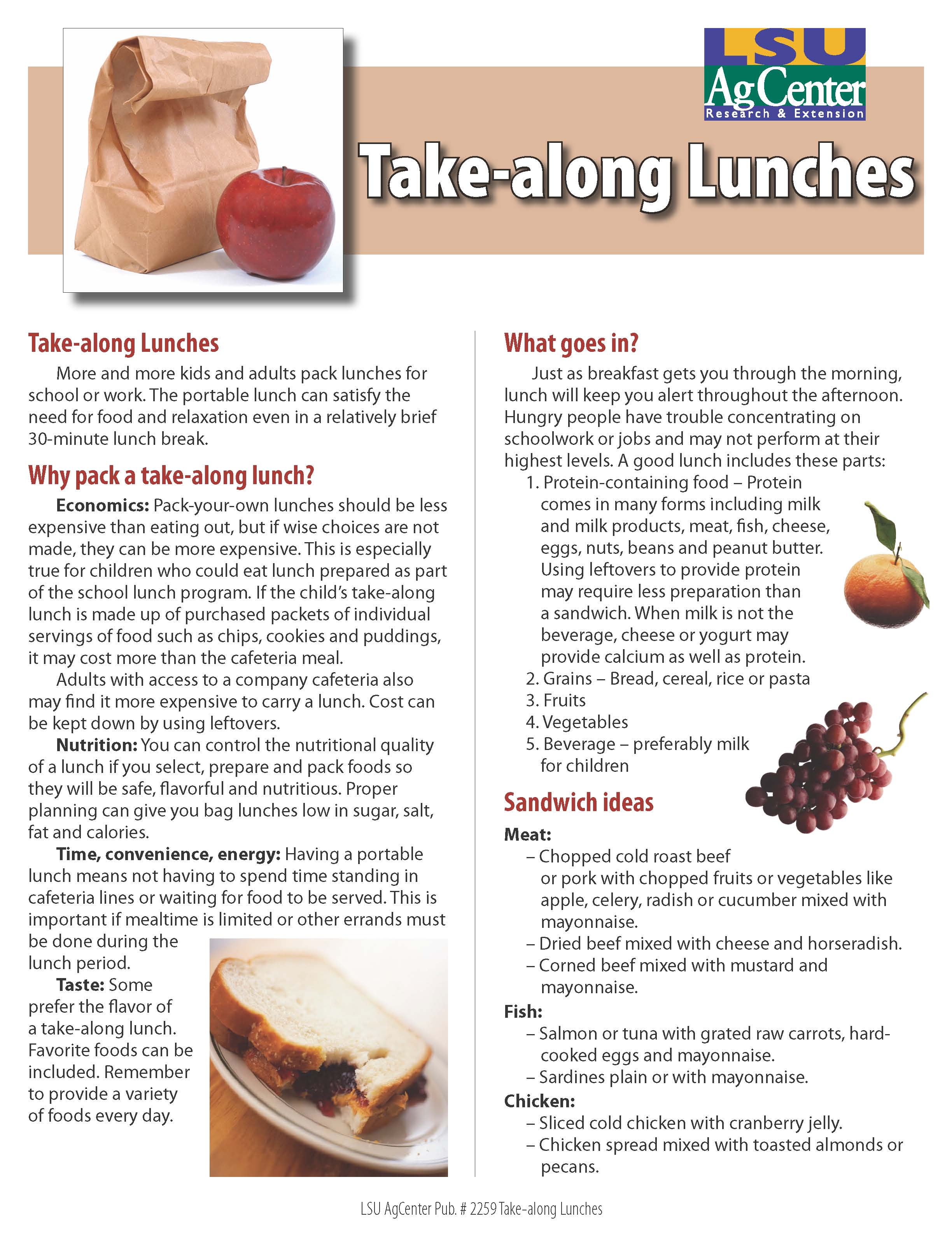 Take-along Lunches
