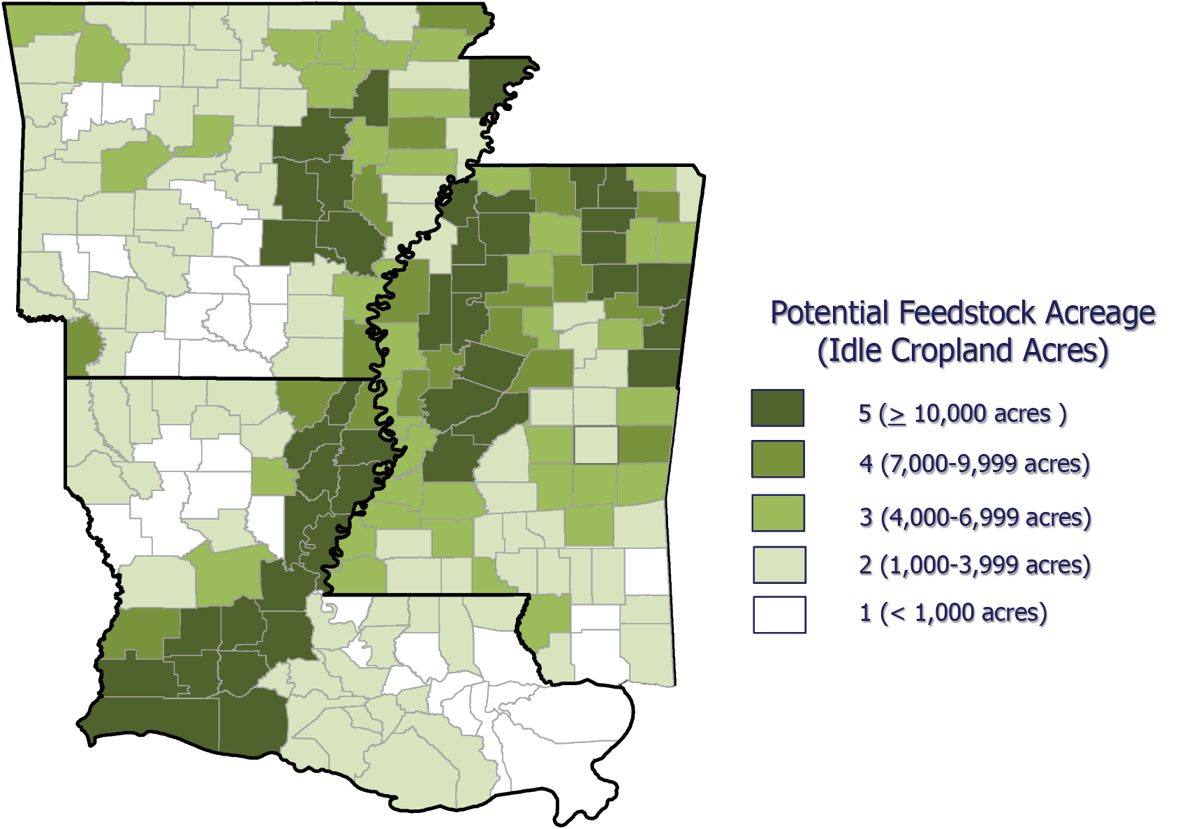 Biofuel Feedstock Acreage Potential in the Midsouth
