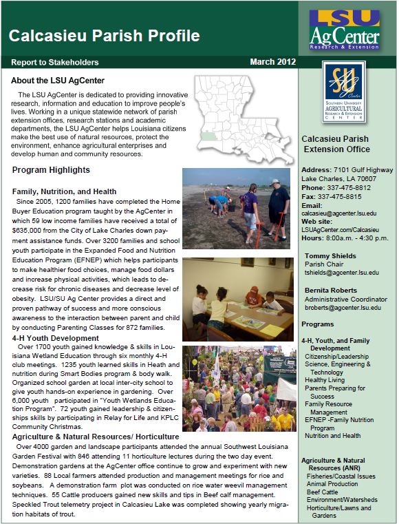 Calcasieu Parish Profile 2012