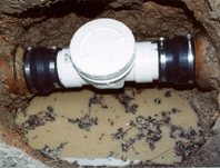 PVC flap valve installed
