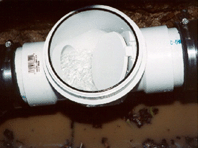 Flap valve with water flowing