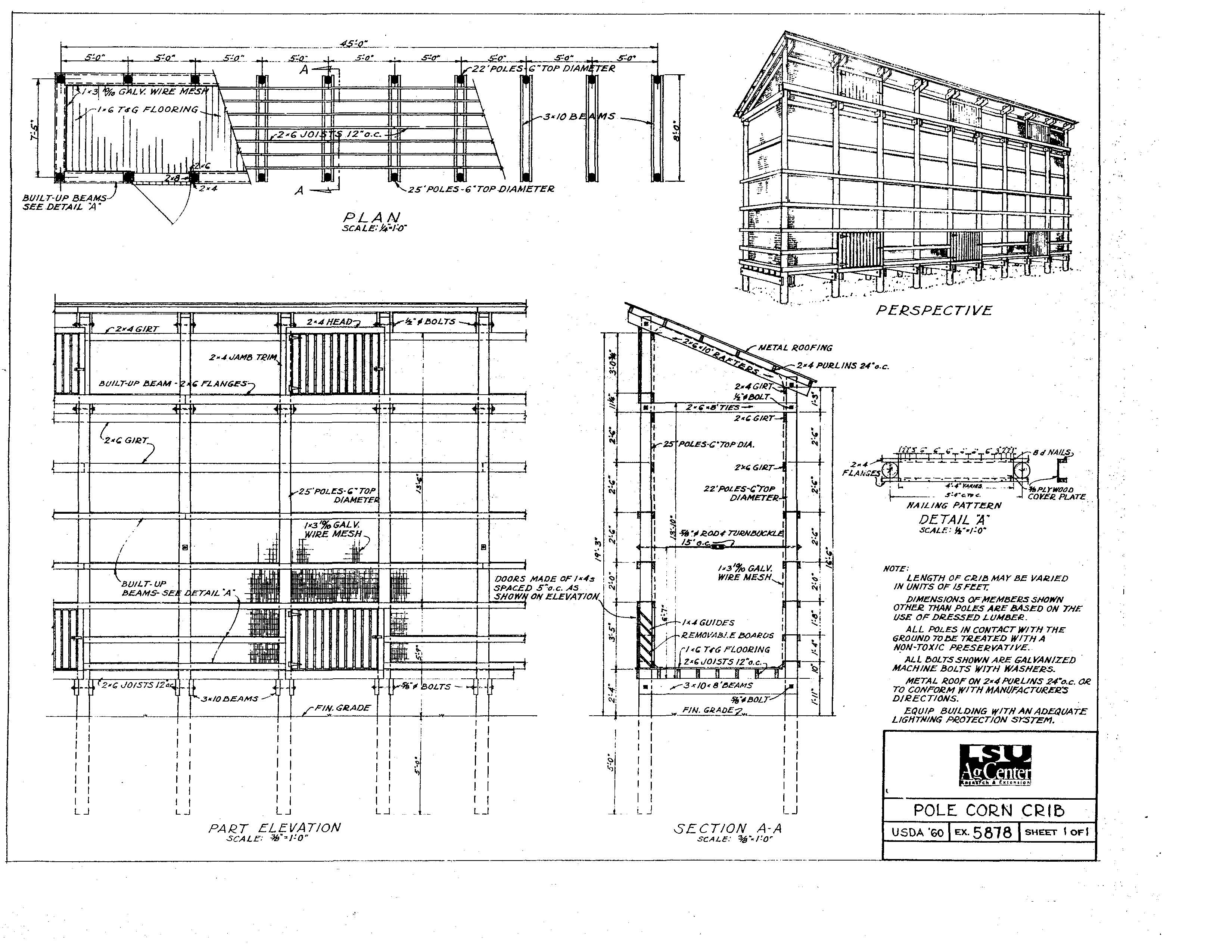 Pole Corn Crib