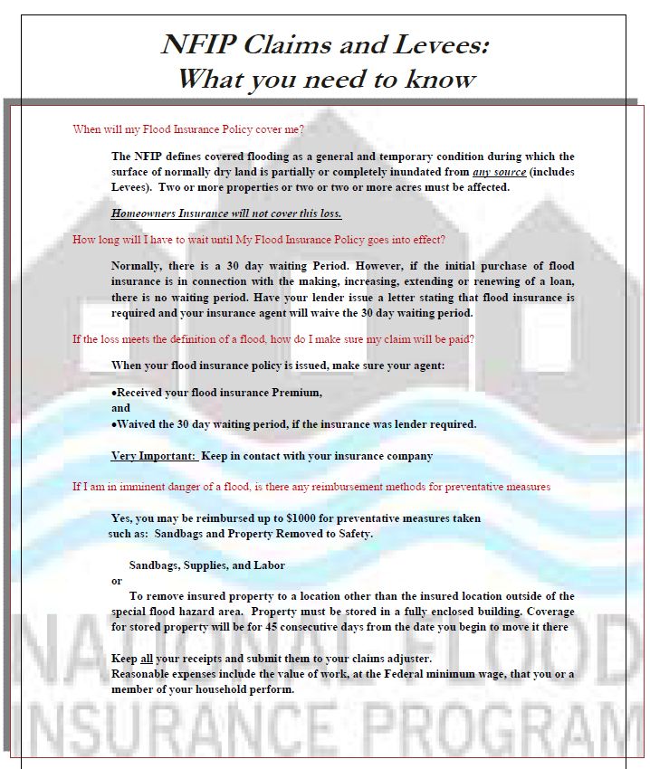 Flood Insurance and Levees