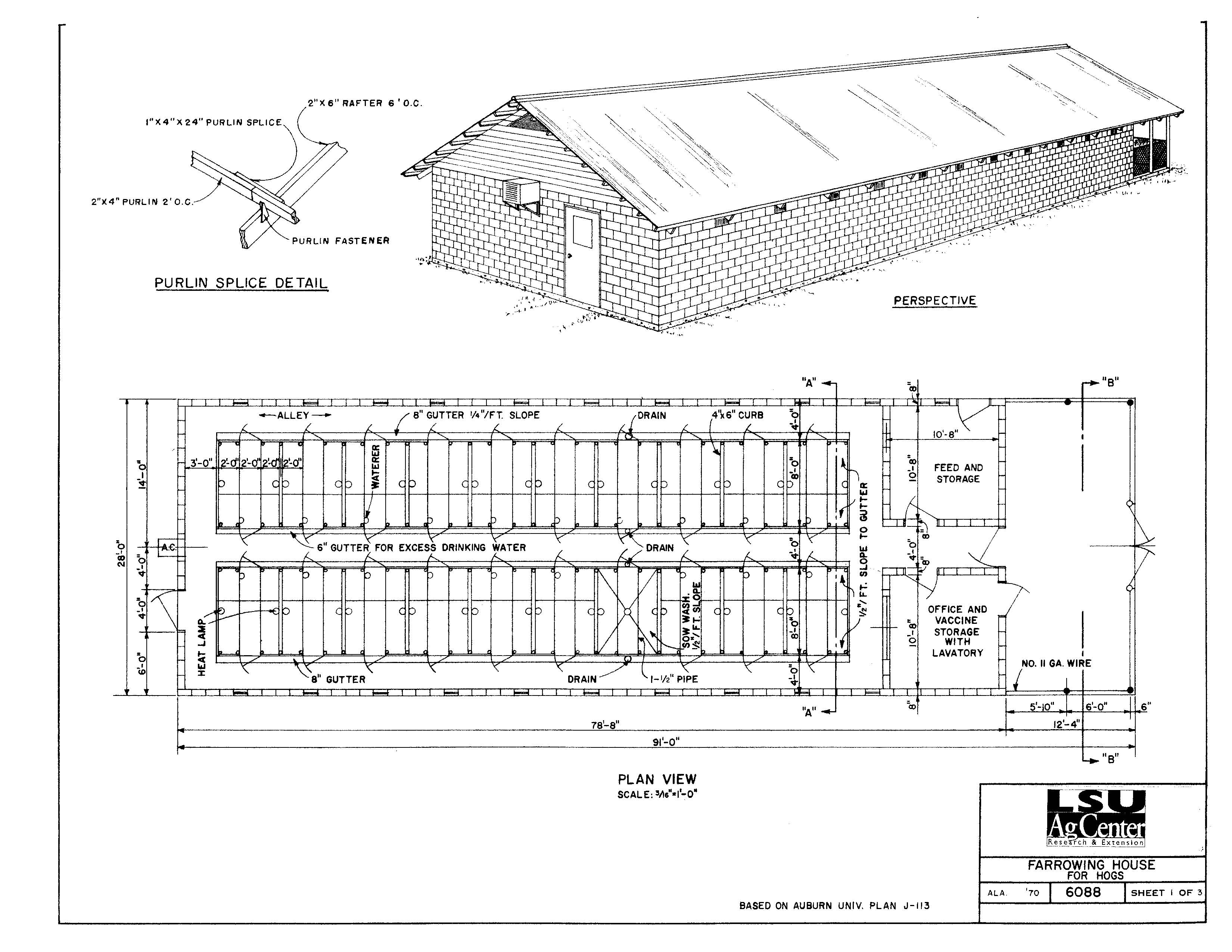 Farrowing House for Hogs