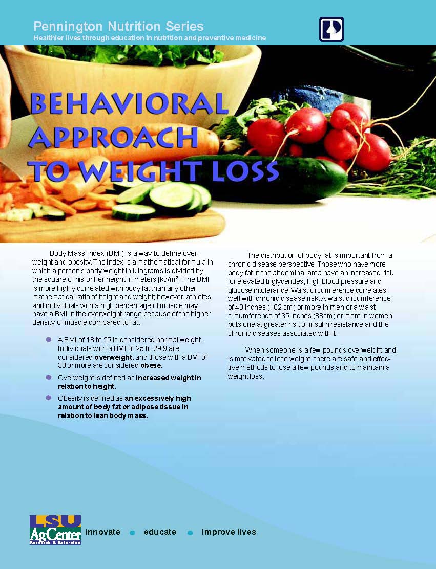 Behavioral Approach to Weight Loss