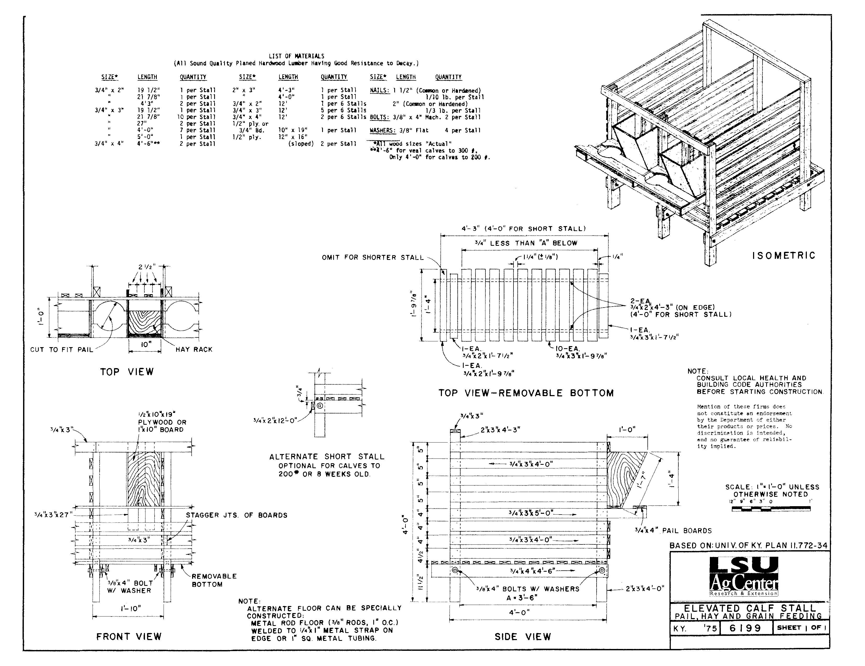 Elevated Calf Stall