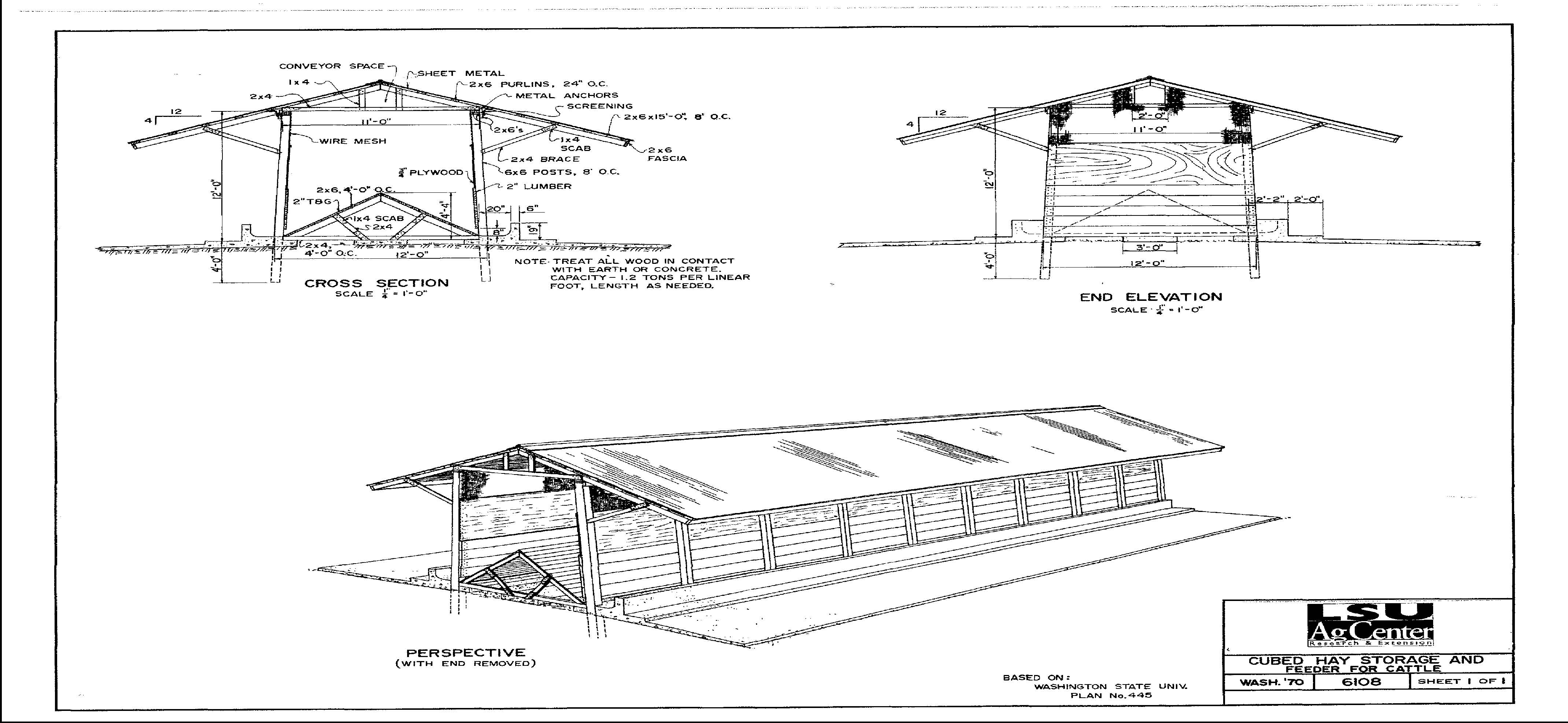 Cubed Hay Storage and Feeder for Cattle