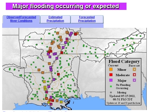 Screen Shot - River Gauges Lower MS River