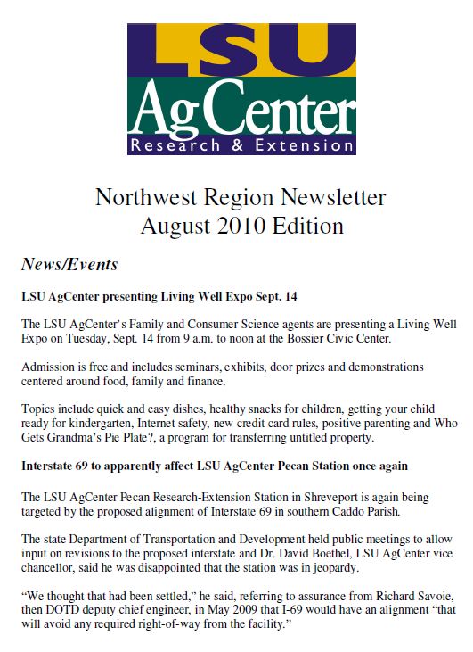 Northwest Region Newsletter - Aug. 2010