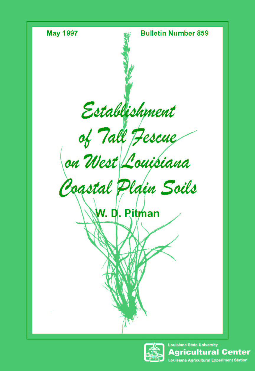 Establishment of Tall Fescue on West Louisiana Coastal Plain Soils (May 1997)