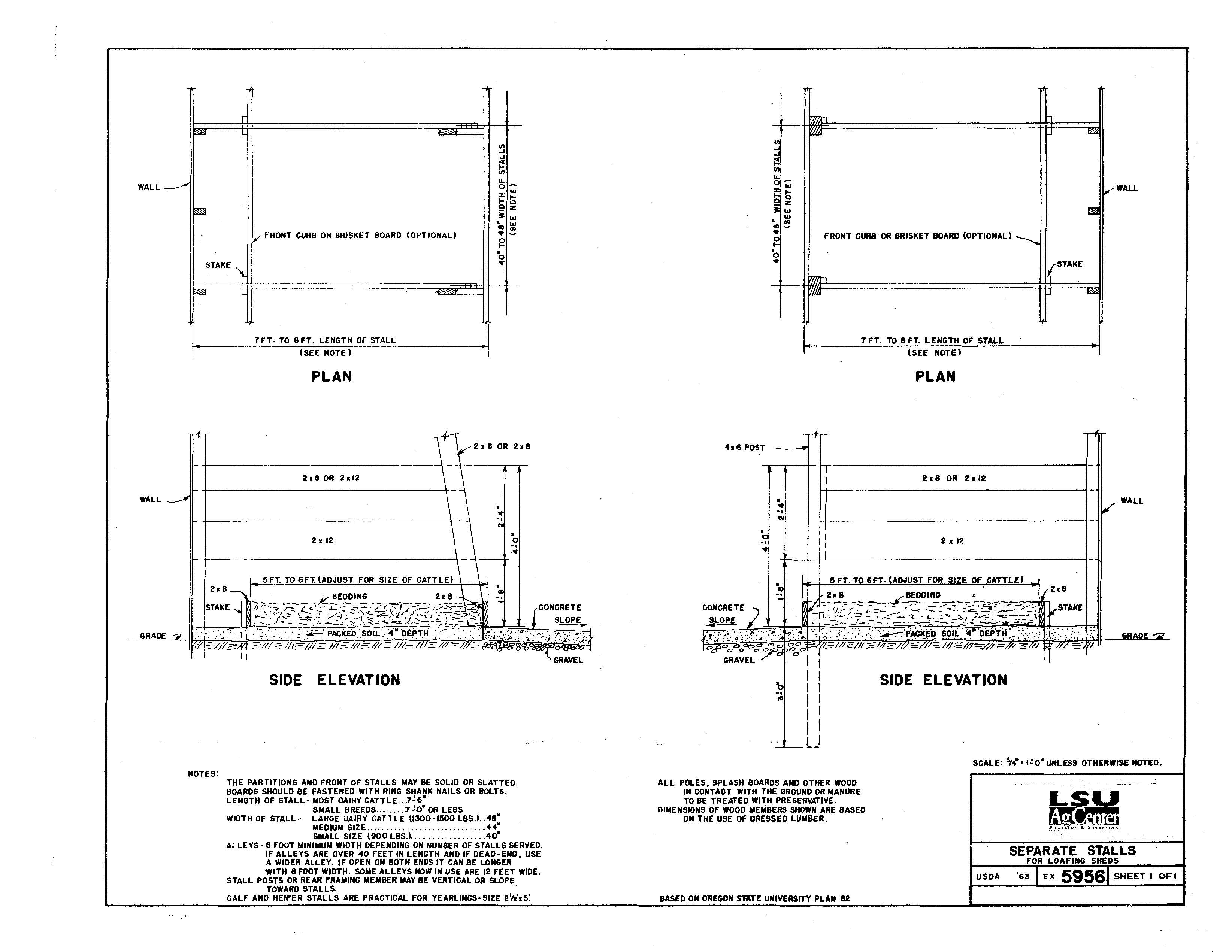 Separate Stalls for Loafing Sheds