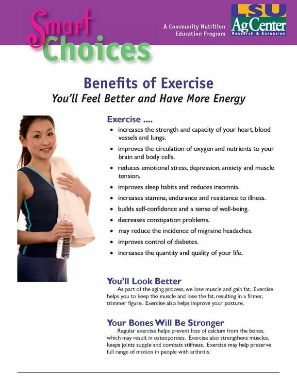 Smart Choices:  Benefits of Exercise