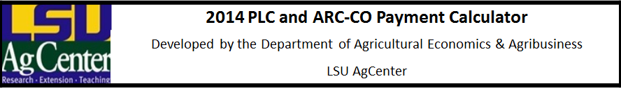 2014 PLC and ARC-CO Payment Calculator