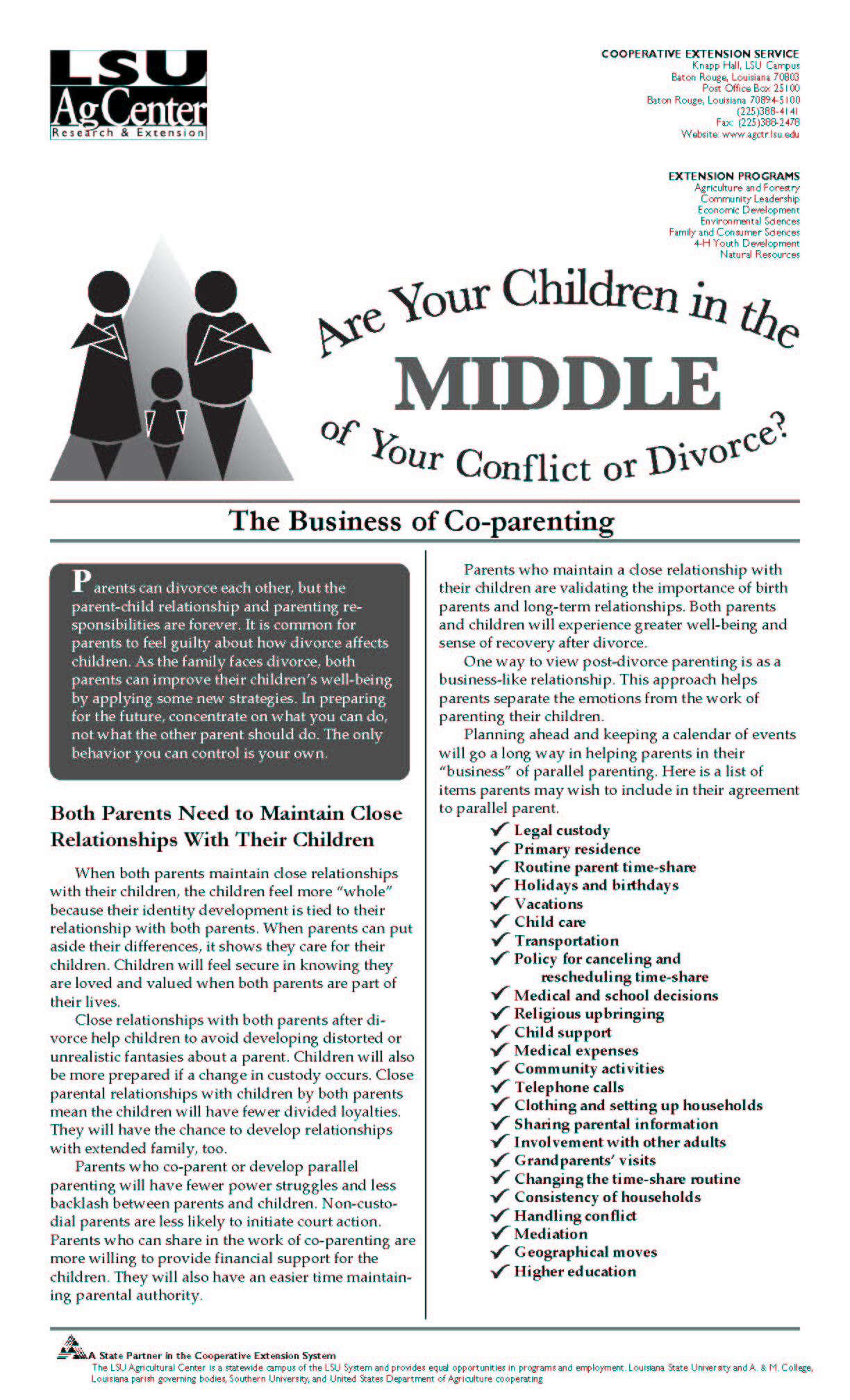 Children in the Middle Series:  The Business of Co-parenting