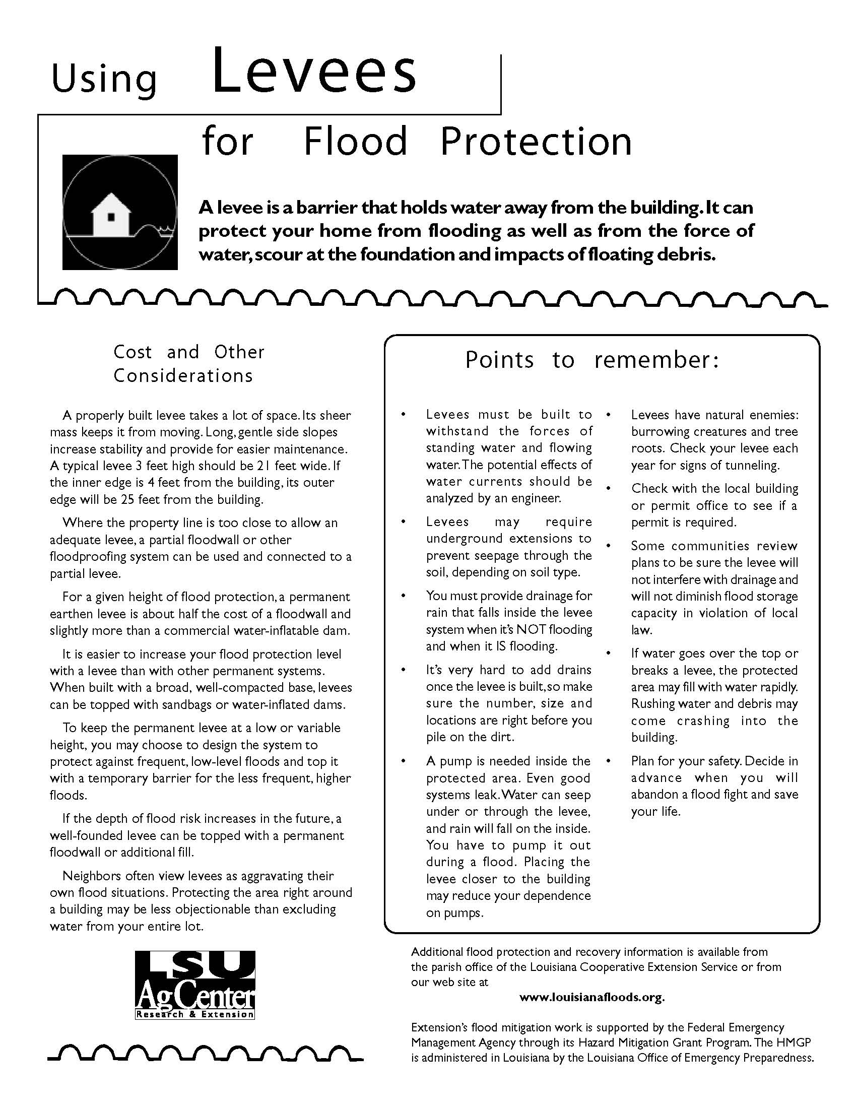 Using Levees for Flood Protection