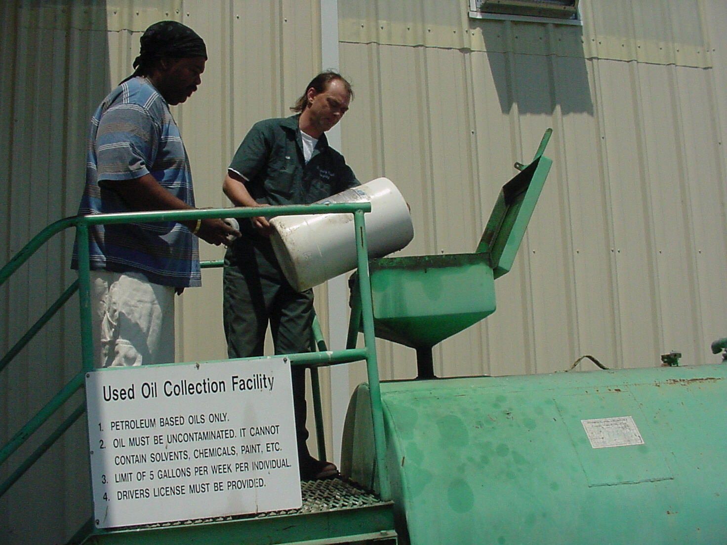 Proper disposal of oil