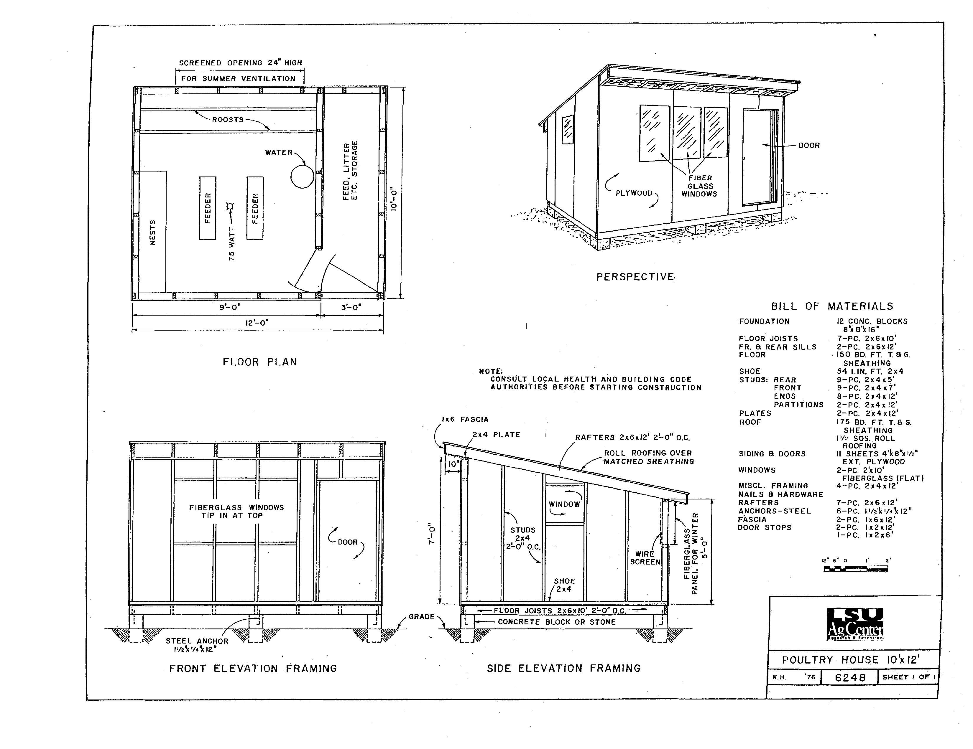 Poultry House 10 X 12