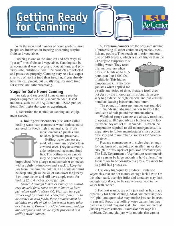 Getting Ready to Can