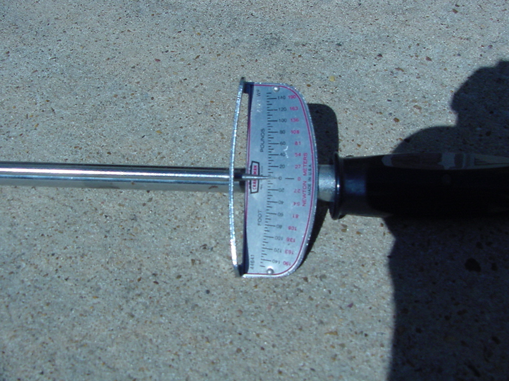 Pointer and scale on torque wrench