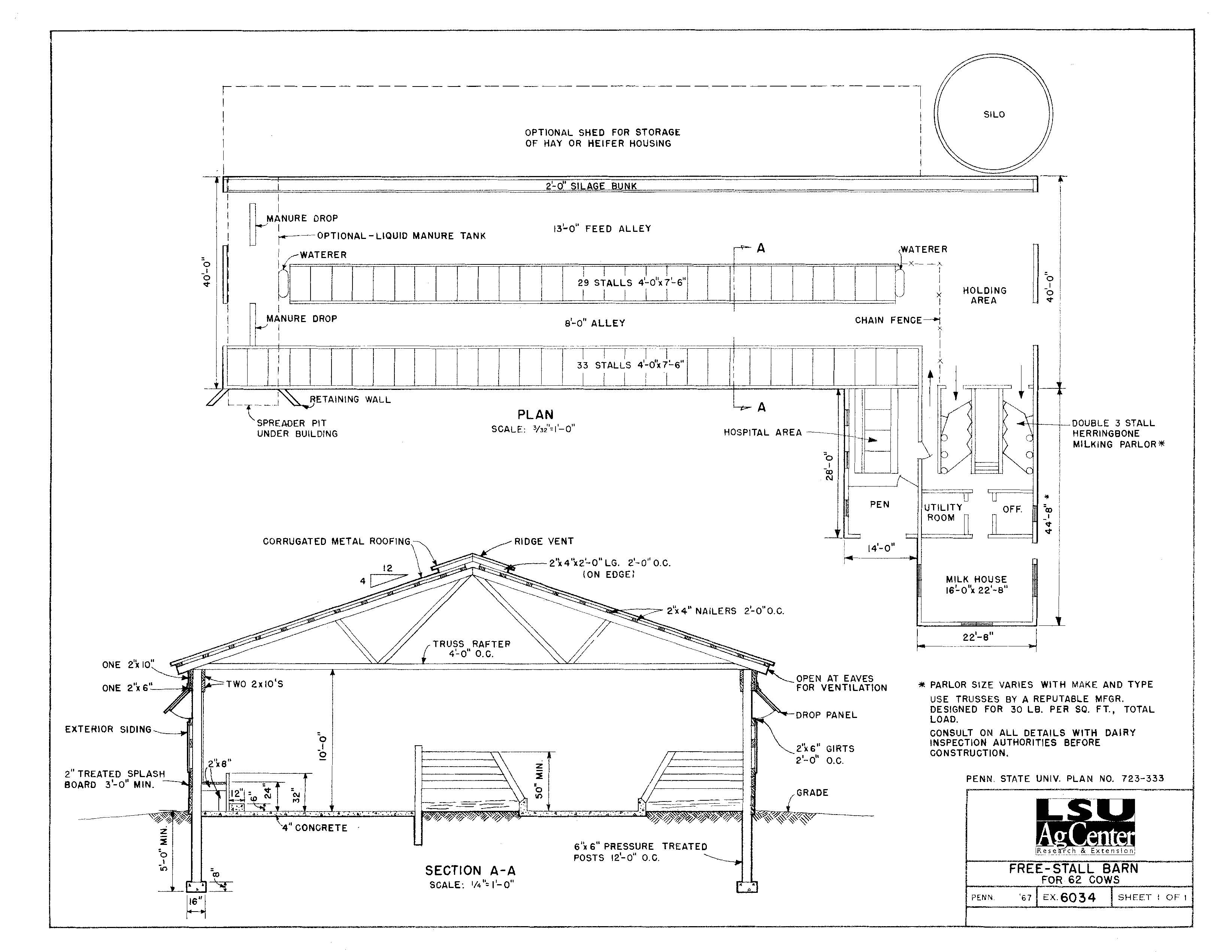 Free-stall Barn (62 cows)