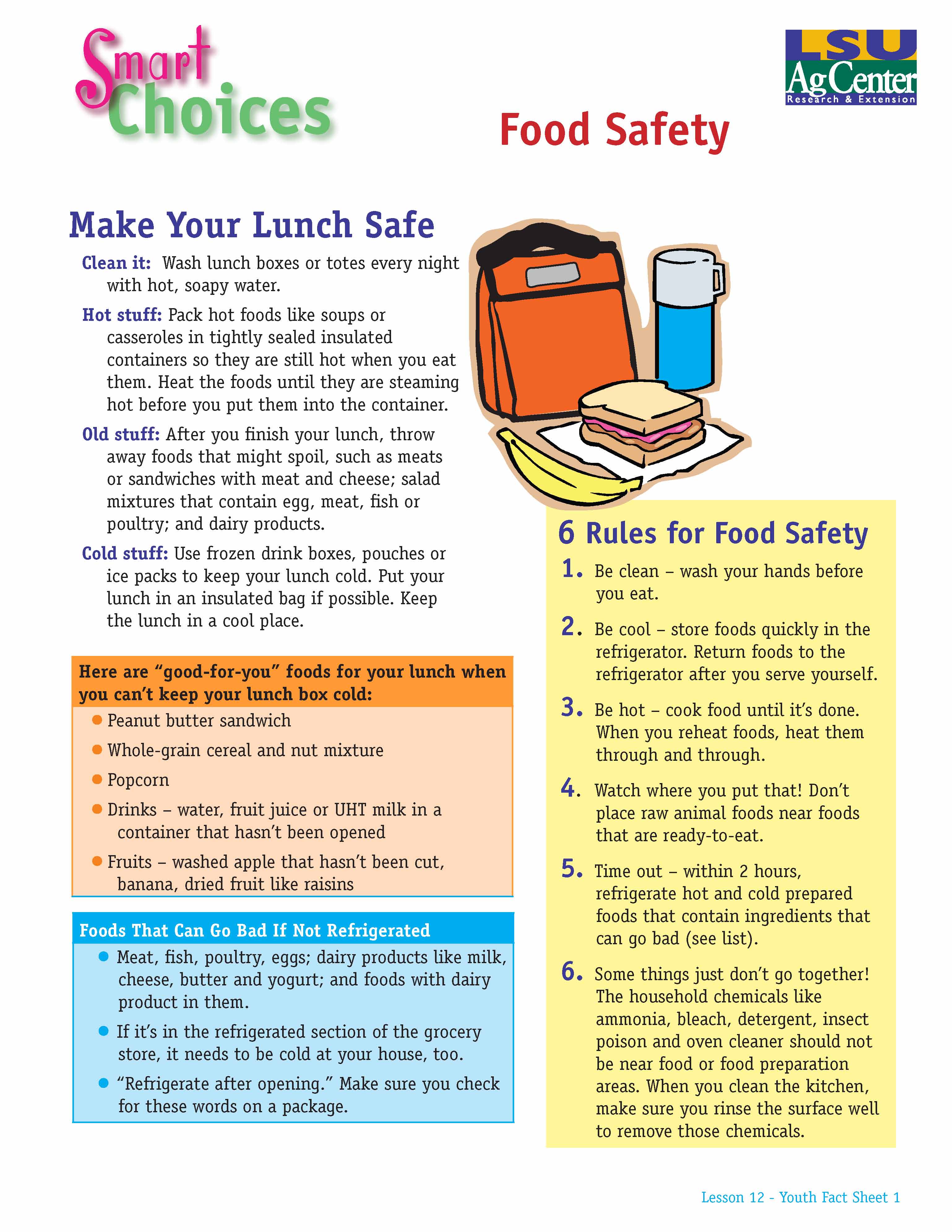 Smart Choices:  Make Your Lunch Safe