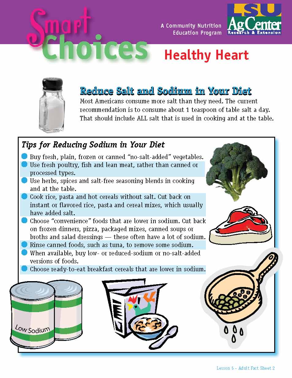 Smart Choices: Reduce Salt and Sodium in Your Diet