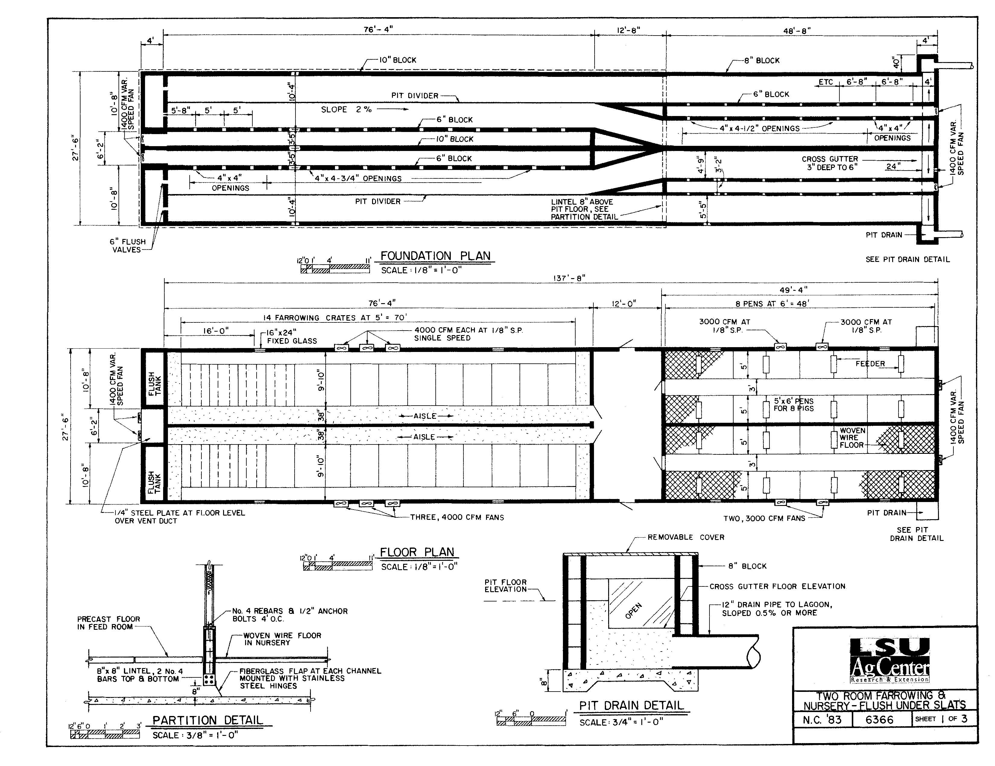 2-Room Farrowing & Nursery - Flush Under Slats