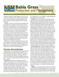 Bahiagrass Production and Management