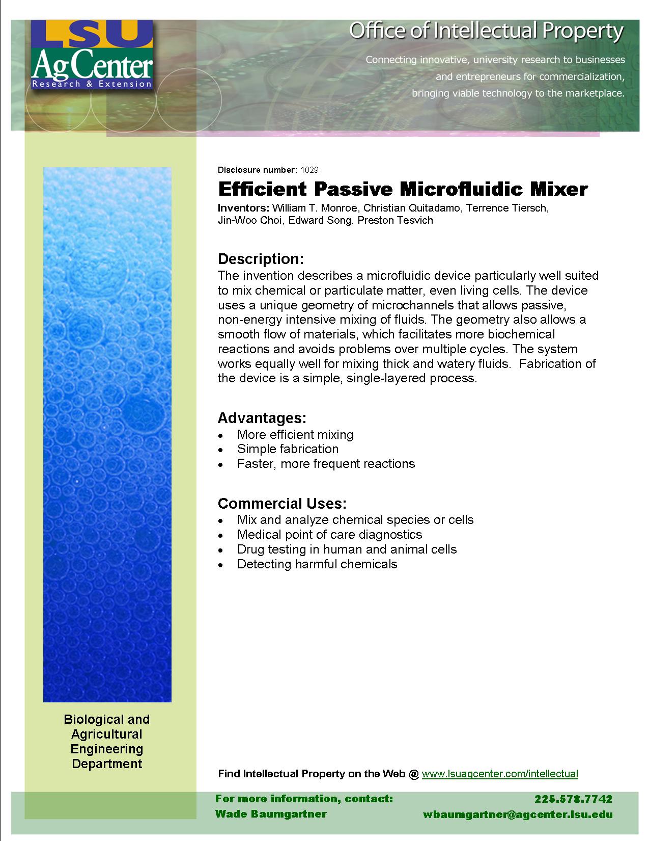 Efficient Passive Microfluidic Mixer