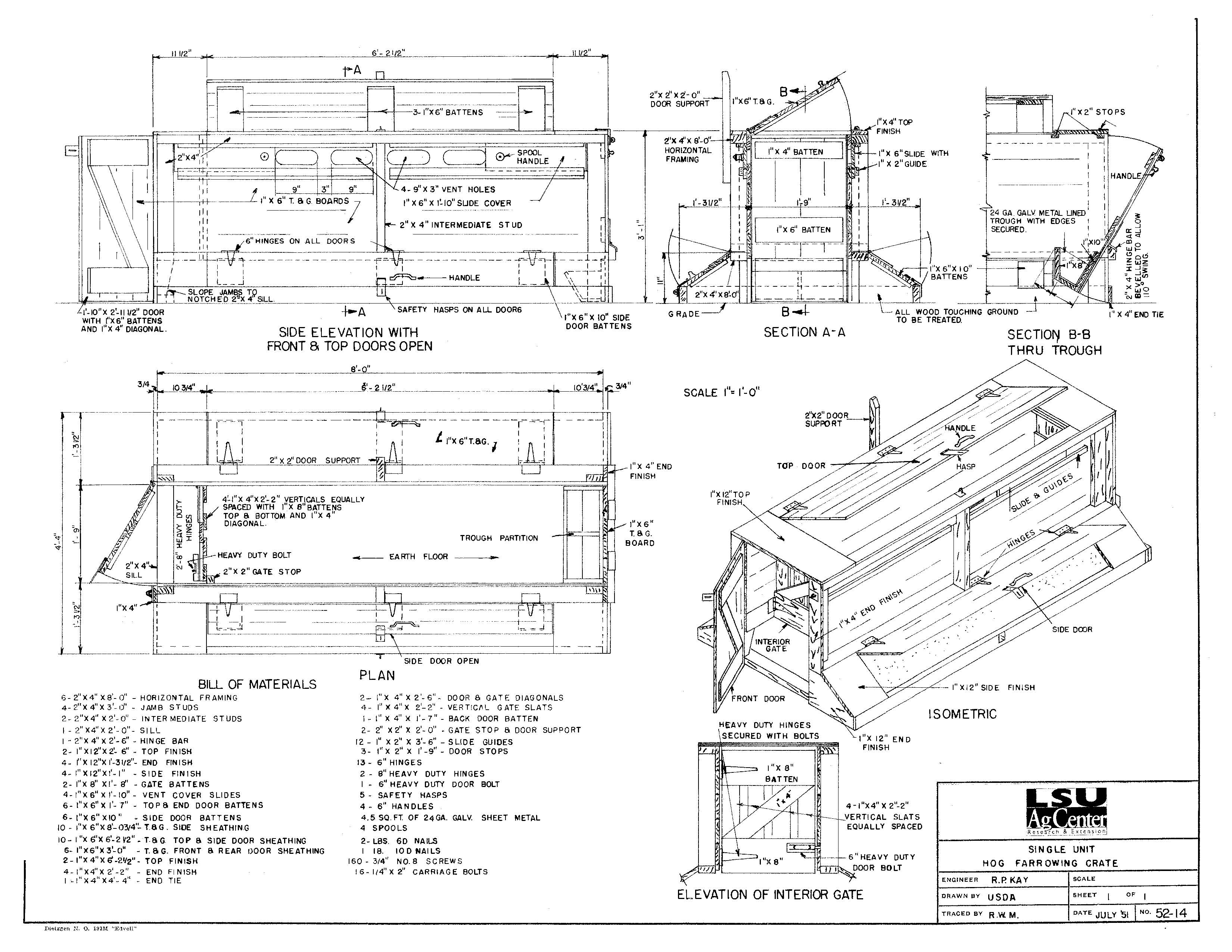 Hog Farrowing Crate