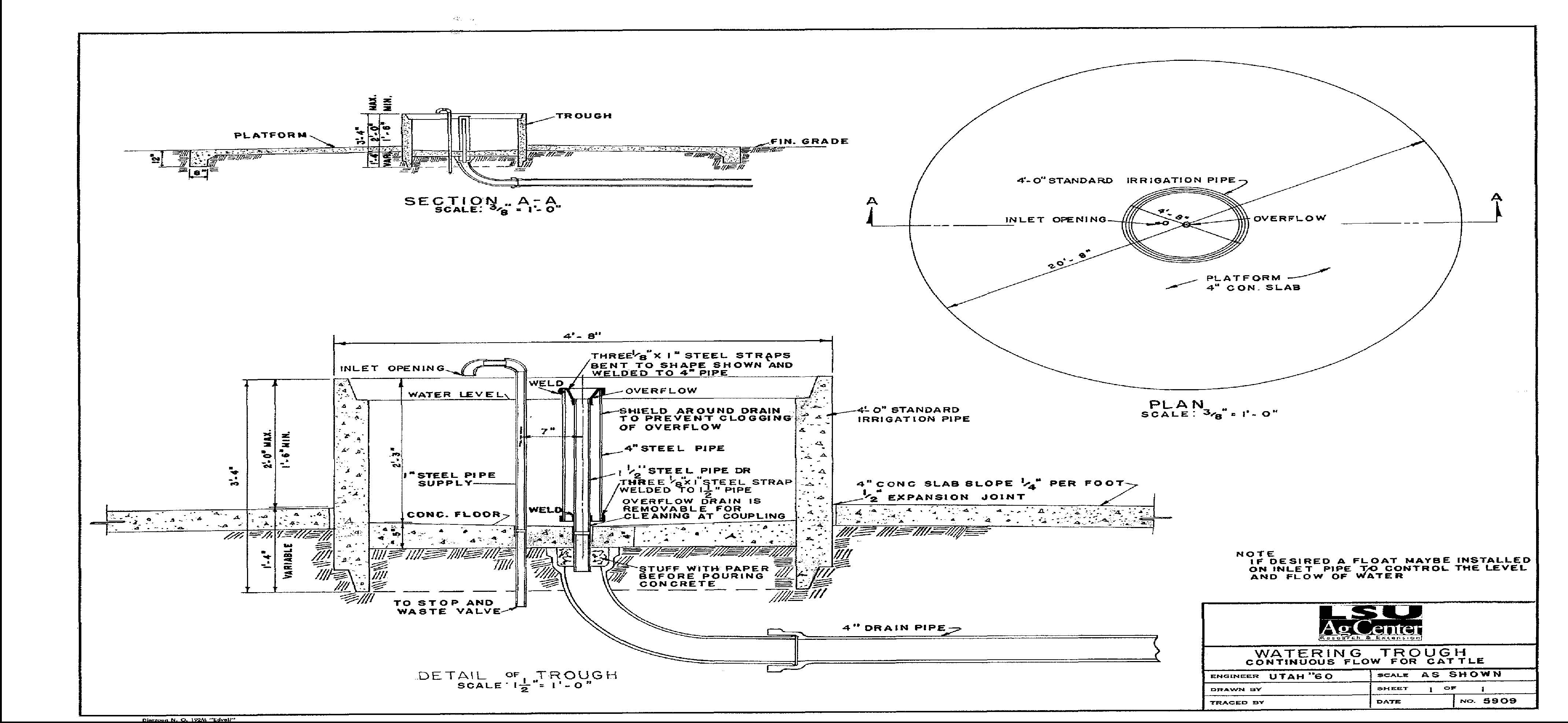Watering Trough - Continuous Flow for Cattle