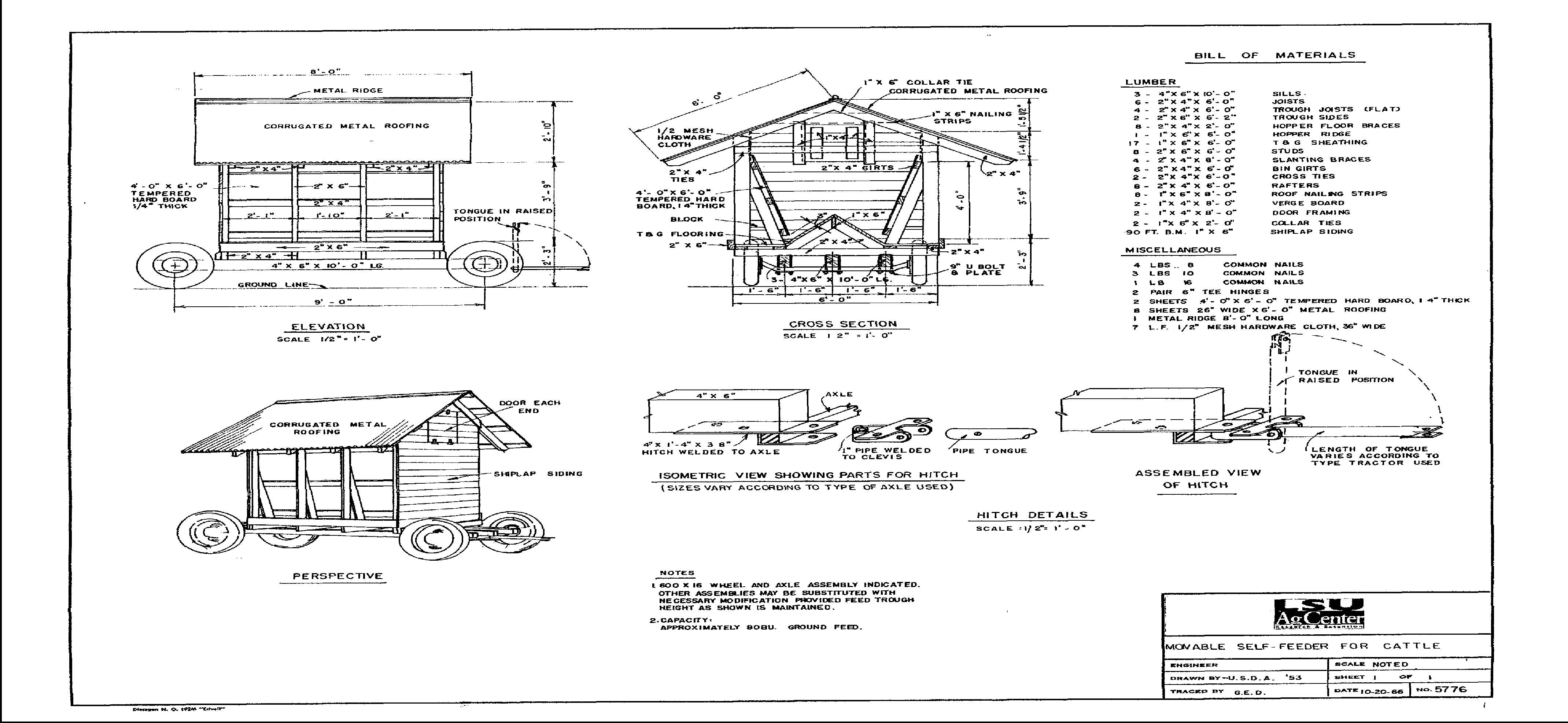 Movable Self-feeder for Cattle