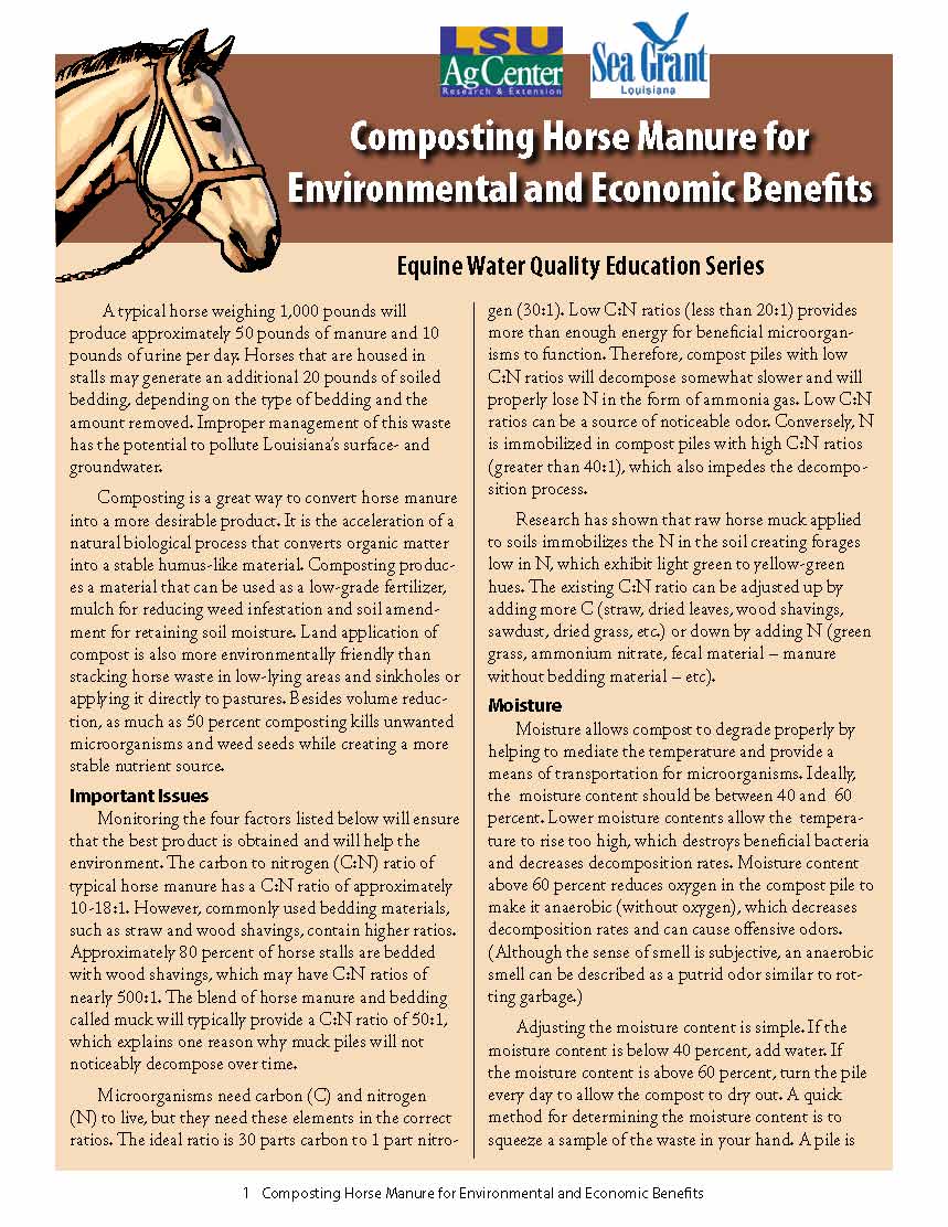 Composting Horse Manure for Environmental and Economic Benefits