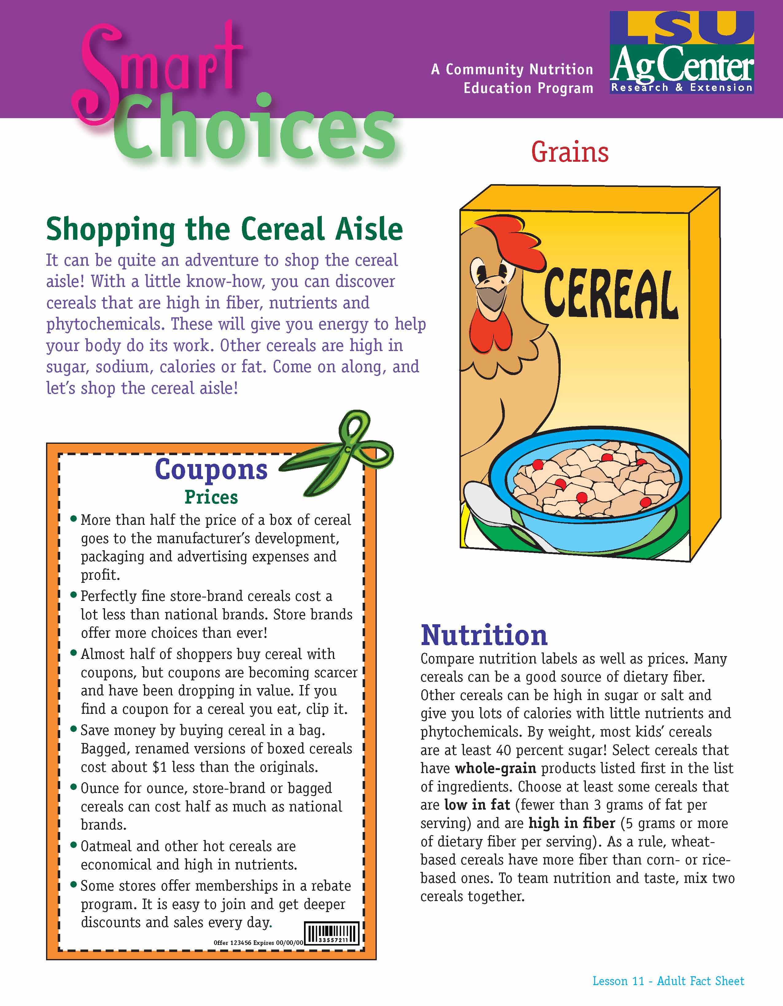 Smart Choices:  Shopping the Cereal Aisle