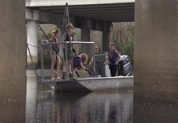 Students learn about electrofishing