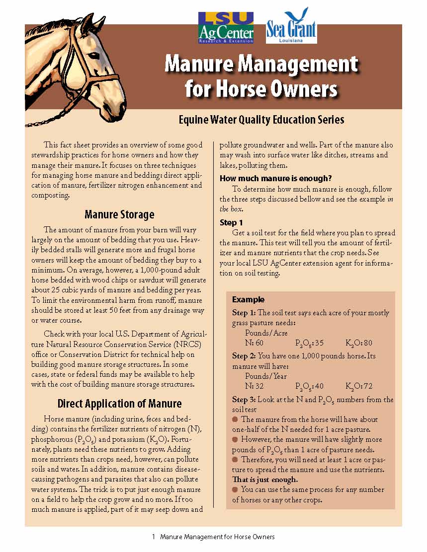 Manure Management for Horse Owners