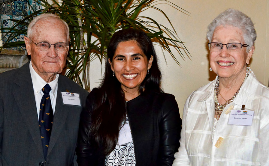 Lina Bernaoli, center, a graduate student in the LSU Department of Entomology