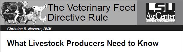 The Veterinary Feed Directive Rule: What Producers Need to Know